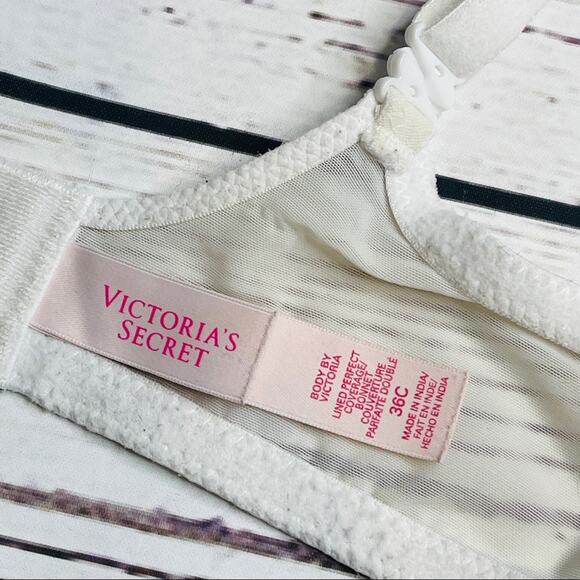 Victoria's Secret body by Victoria perfect coverage blue white lace - Picture 12 of 15